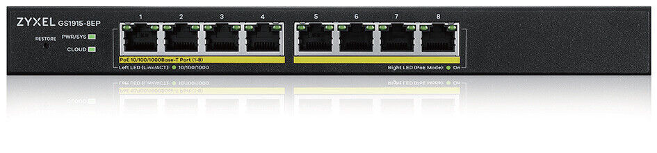 Gs1915-8Ep Gestito L2 Gigabit Ethernet (10/100/1000)  Poe Nero ZYXEL GS1915-8EP-