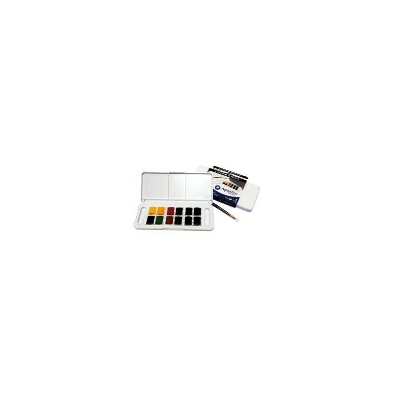 Acquerelli AQUAFINE Scatola in Plastica Pocket 12 godet + pennello Daler Rowney