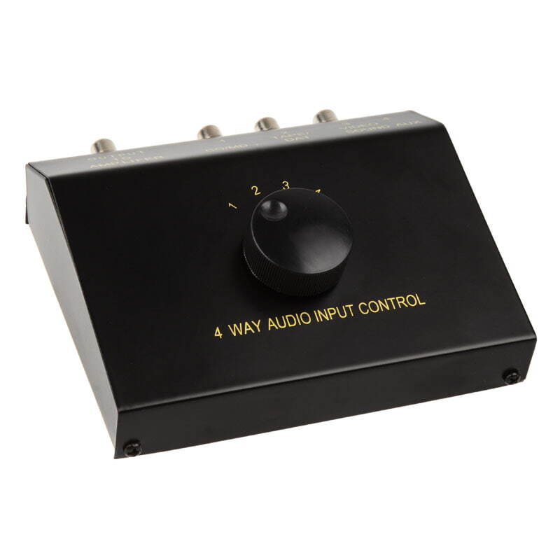 InLine Audio Umschalter manuell 4-fach Cinch und 3.5mm Klinke Kvm 19999B