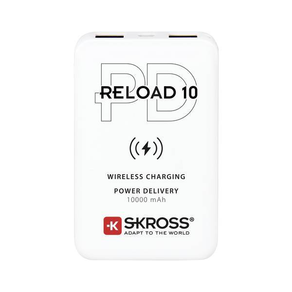 Skross 1400132  Reload 10 PD, Qi Power bank 10000 mAh Li-Ion Bianco Indicazione