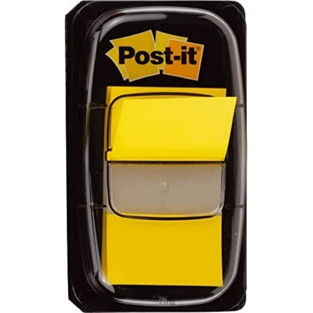 Post-it Index Medium In a Plastic Dispenser, Yellow, 50 Flags/Dispenser, 1 Dispe
