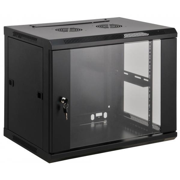 Armadio Rack 19'' a muro 15 unit&agrave; sezione unica prof. 600mm Nero