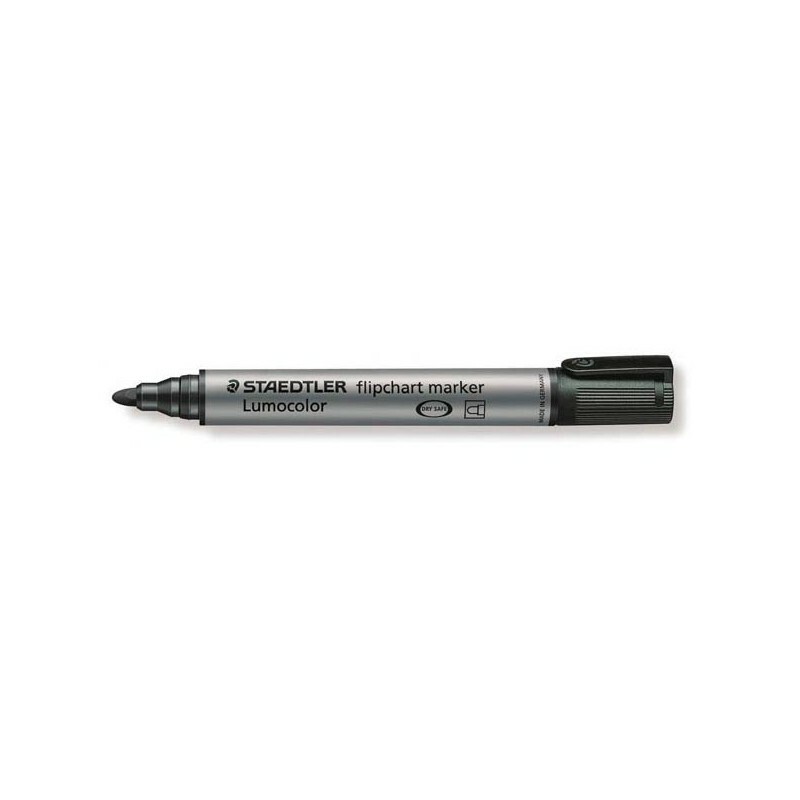 Marcatore LUMOCOLOR FLIPCHART 356 NERO Punta Tonda STAEDTLER 3569 (10 Pz)