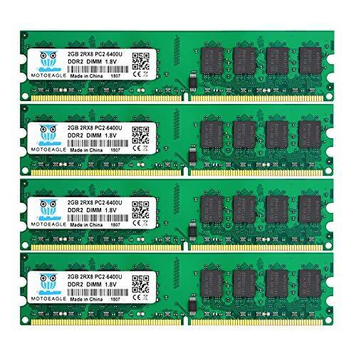 Motoeagle 4x2GB DDR2 800MHz PC2-6300 PC2 6400 6400U 8GB Kit DDR2 800 (s9U)