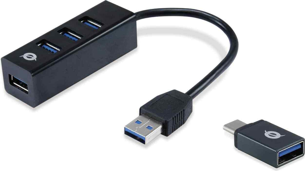 Conceptronic 4-Ports USB 3.0 Hub With USB-C HUBBIES04B
