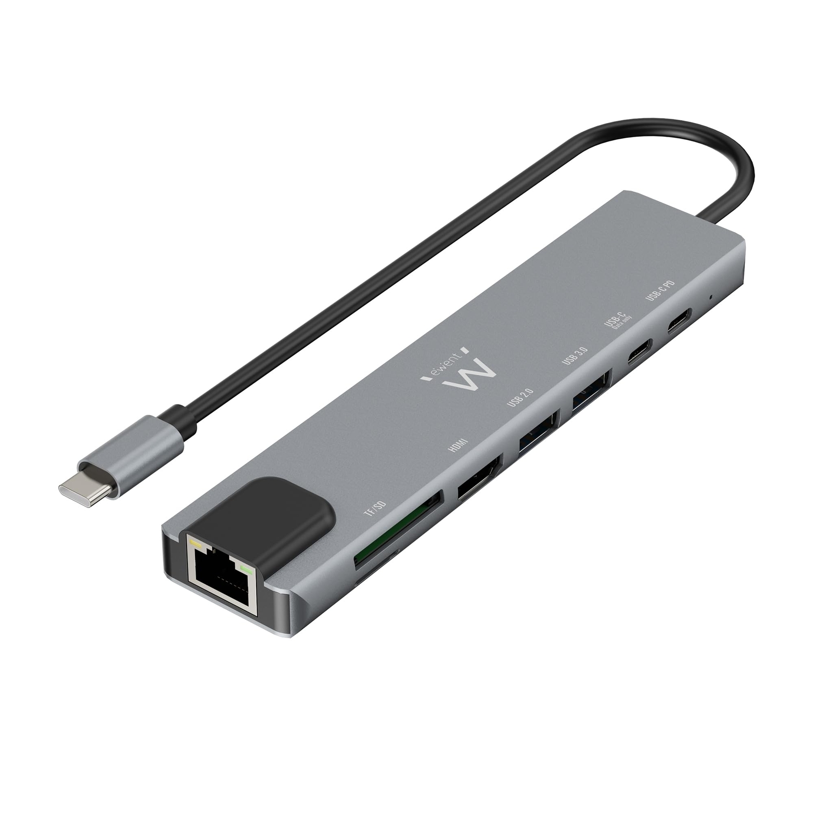 Ewent USB-C HDMI 8-in-1 Hub, USB-C to Dock Multiport 8-in-1, USB C Hub with 1000