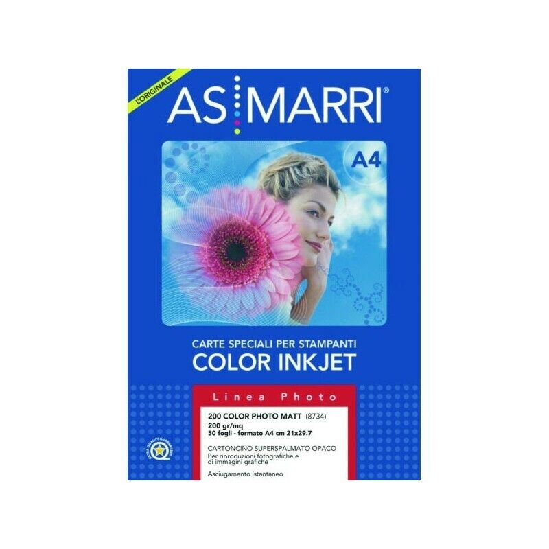 Carta Fotografica Inkjet A4 200 gr. 50 Fg. Color Photo OPACA 8734 MARRI