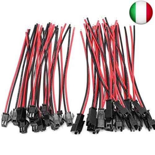 D-Orange 20 paia Connettore Micro JST a 2 pin 22 AWG JST Connettore 2 Pin per
