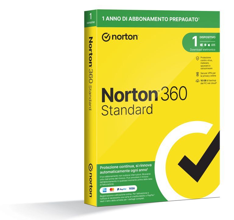 NortonLifeLock Norton 360 Standard 2024| Antivirus per 1 dispositivo | Licenza d