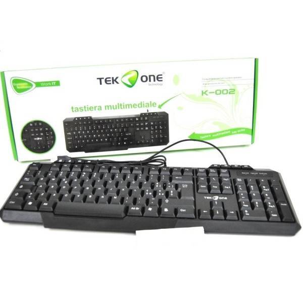 Tastiera Usb Tekone K-002 Multimediale Plug And Play Per Computer Pc Desktop