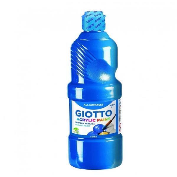 Tempera a base acrilica GIOTTO Acrylic Paint flacone 500 ml cyan 53371500