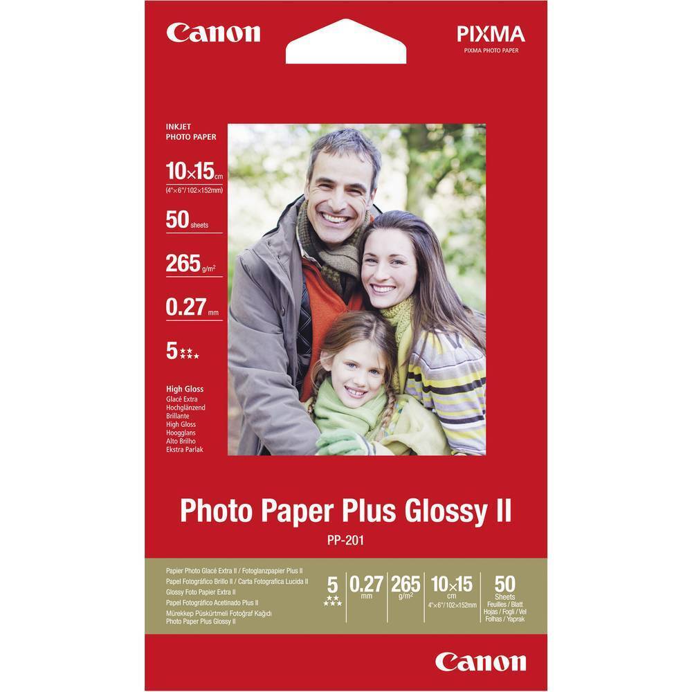 Canon Photo Paper Plus PP-201 2311B003 Carta fotografica 10 x 15 cm 265 g/m² 50