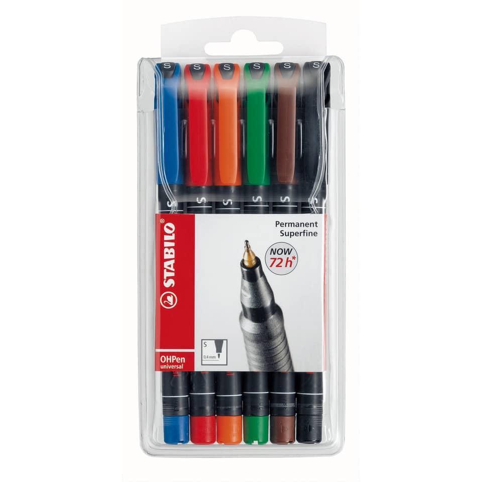 Penne Stabilo OHPen universal Superfine (S) 0,4 mm assortiti astuccio da 6 - 841