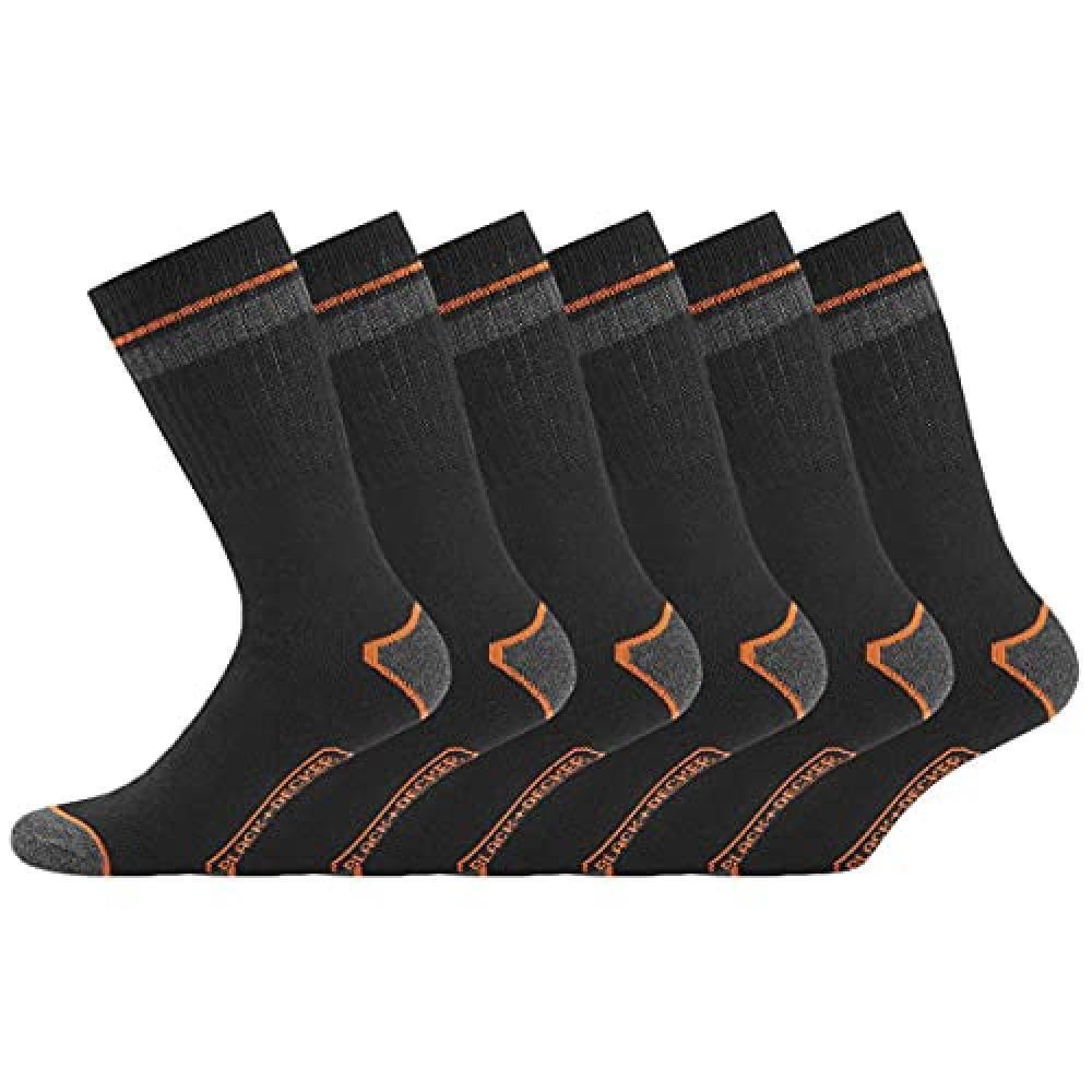 (TG. 43-46) Black and Decker Black & Decker Chaussettes BX/CHS/1/X6, Noir, 43/46