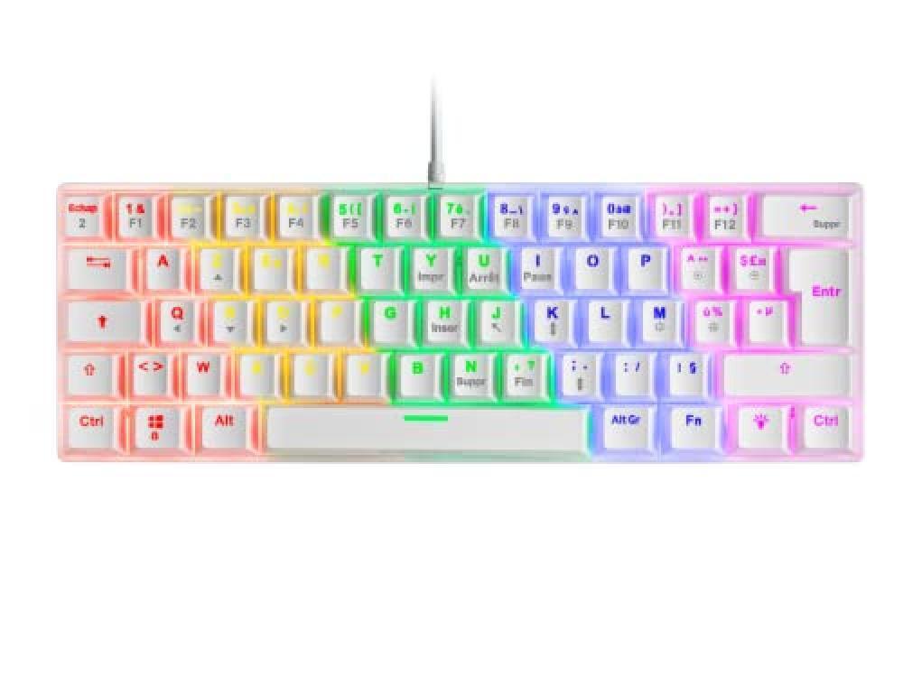 Mars Gaming MK60 Bianco, Tastiera Gaming Meccanica FRGB, Antighosting, Switch Me