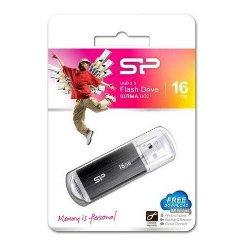 SILICON POWER FLASH DRIVE 16 GB ULTIMA U02 PENDRIVE SP CHIAVETTA USB 2.0 MEMORIA