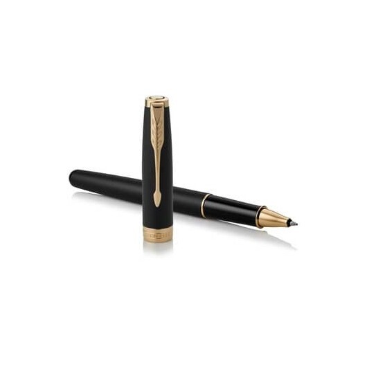 Penna roller Parker Sonnet punta F inchiostro nero Parker Matte Black GT 1931518
