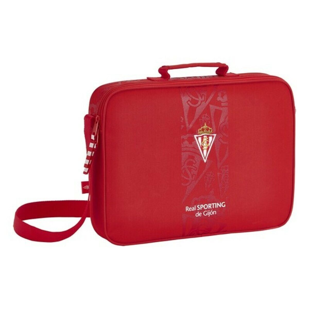 Borsa per la scuola Real Sporting de Gijón Rosso [38 x 28 x 6 cm]