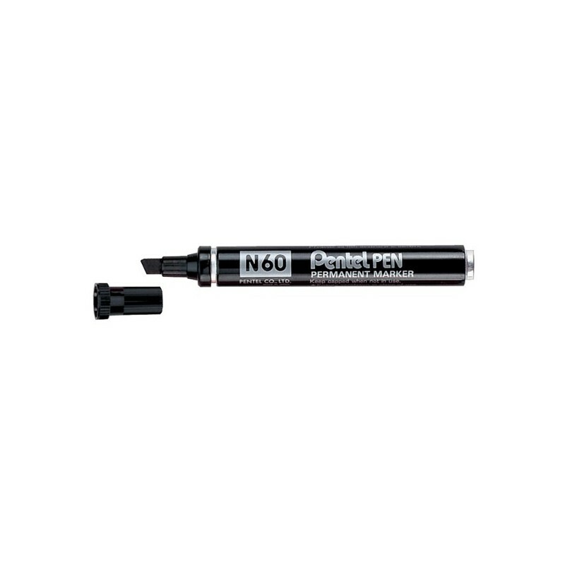 Marcatore Permanente Pentel PEN N60 - NERO - Scalpello - 3.9-5.5 mm.