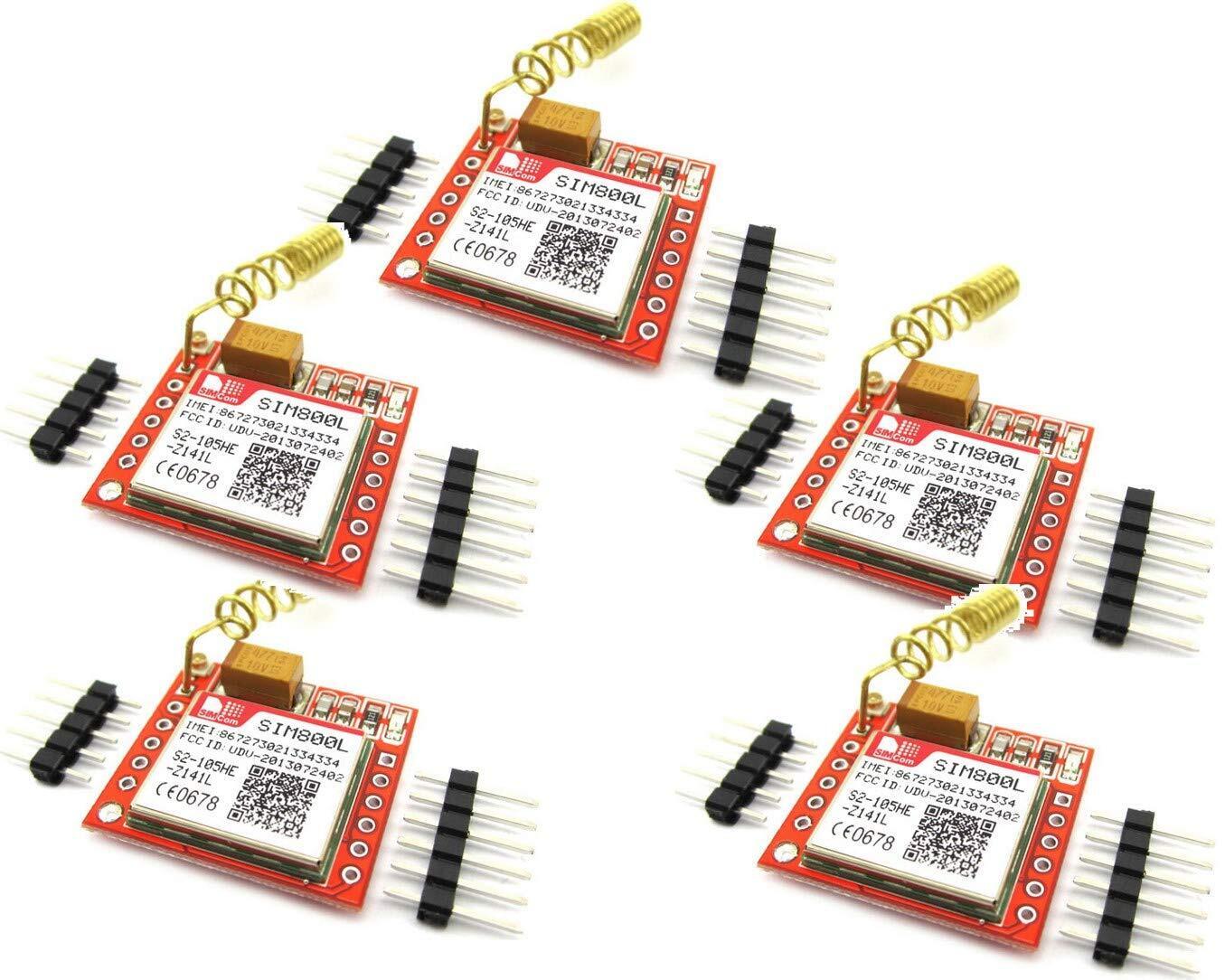 5pcs SIM800L GPRS GSM Module PCB Antenna SIM Board Quad band (W0U)