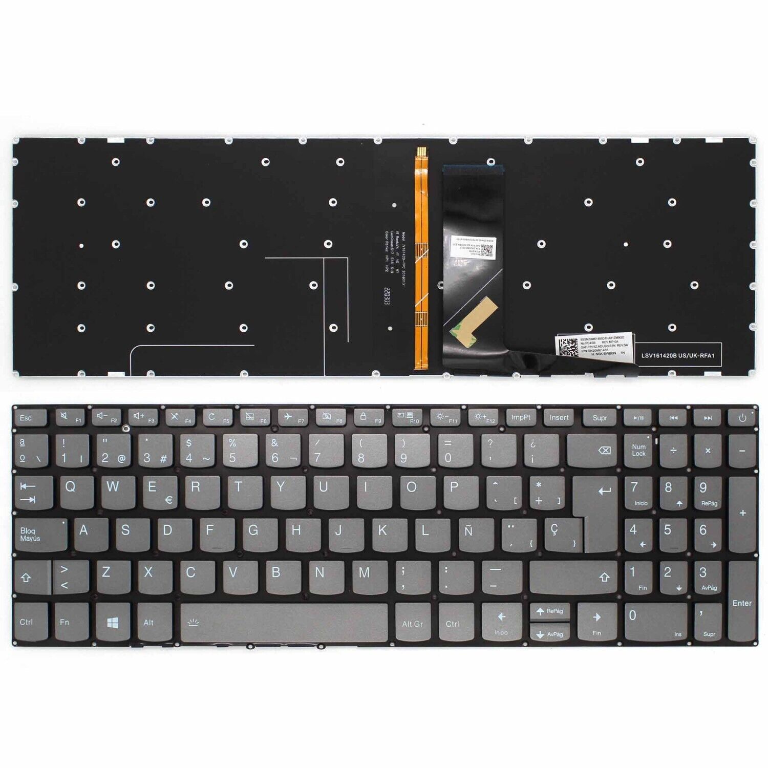 Tastiera Retroilluminato Per Portatile Lenovo Ideapad 320S-15IKB 320S-15ISK