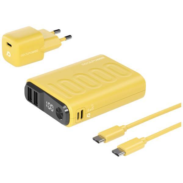 RealPower 390659  PB-10000 Power Pack Power bank 10000 mAh Li-Ion USB, USB-C® Gi