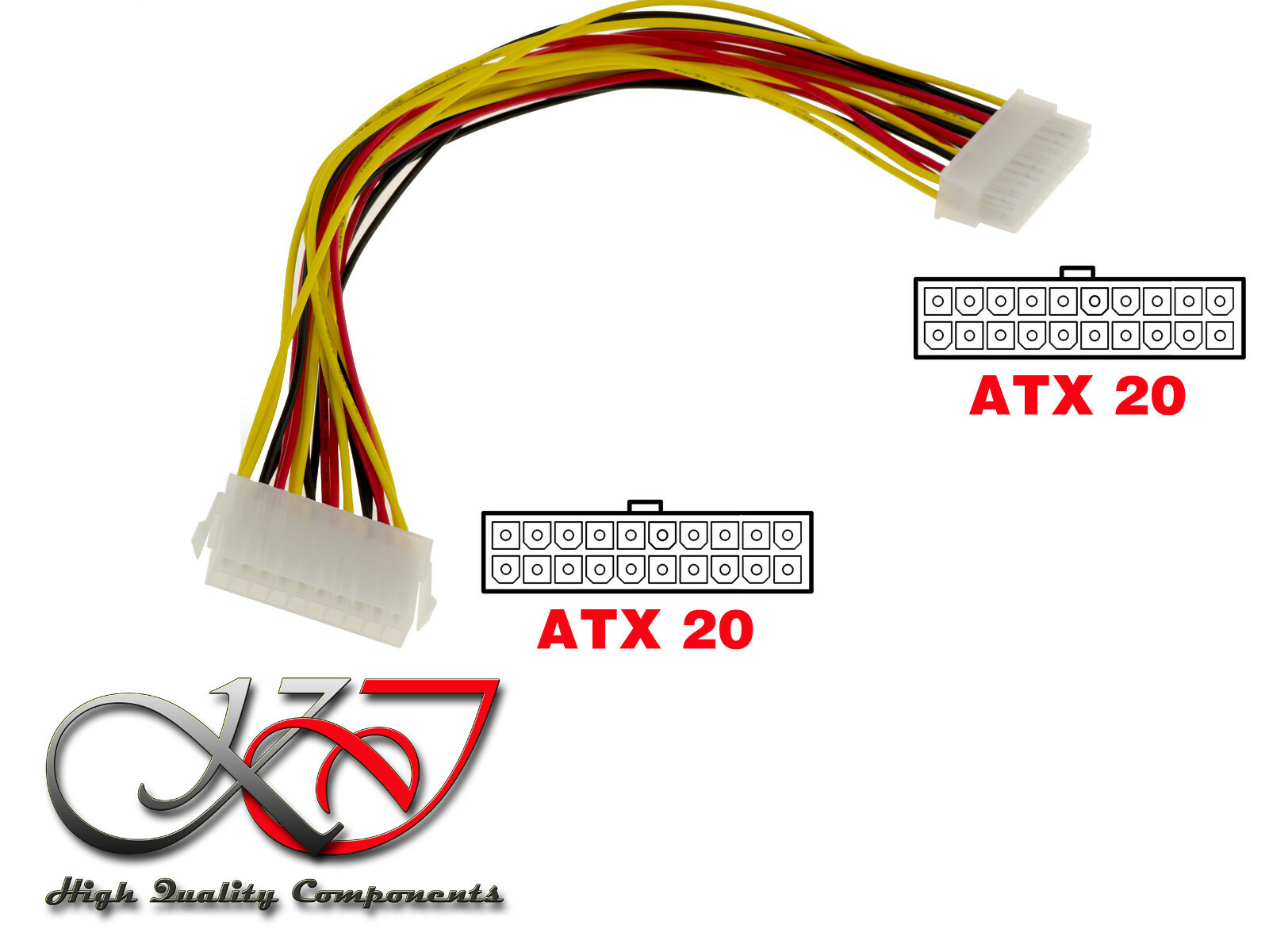 Cavo Adattatore Prolunga ATX 20 Femmina A ATX20 Maschio - Lunghezza 30 CM