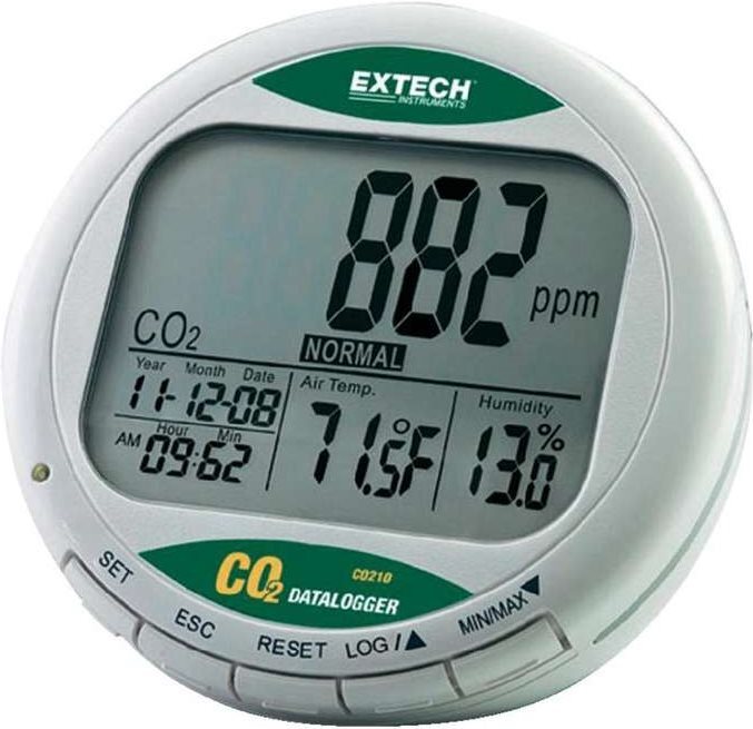 EXTECH CO210 Luftqualitäts-Messgerät mit Datenlogger, Anzeige von Kohlendioxid,