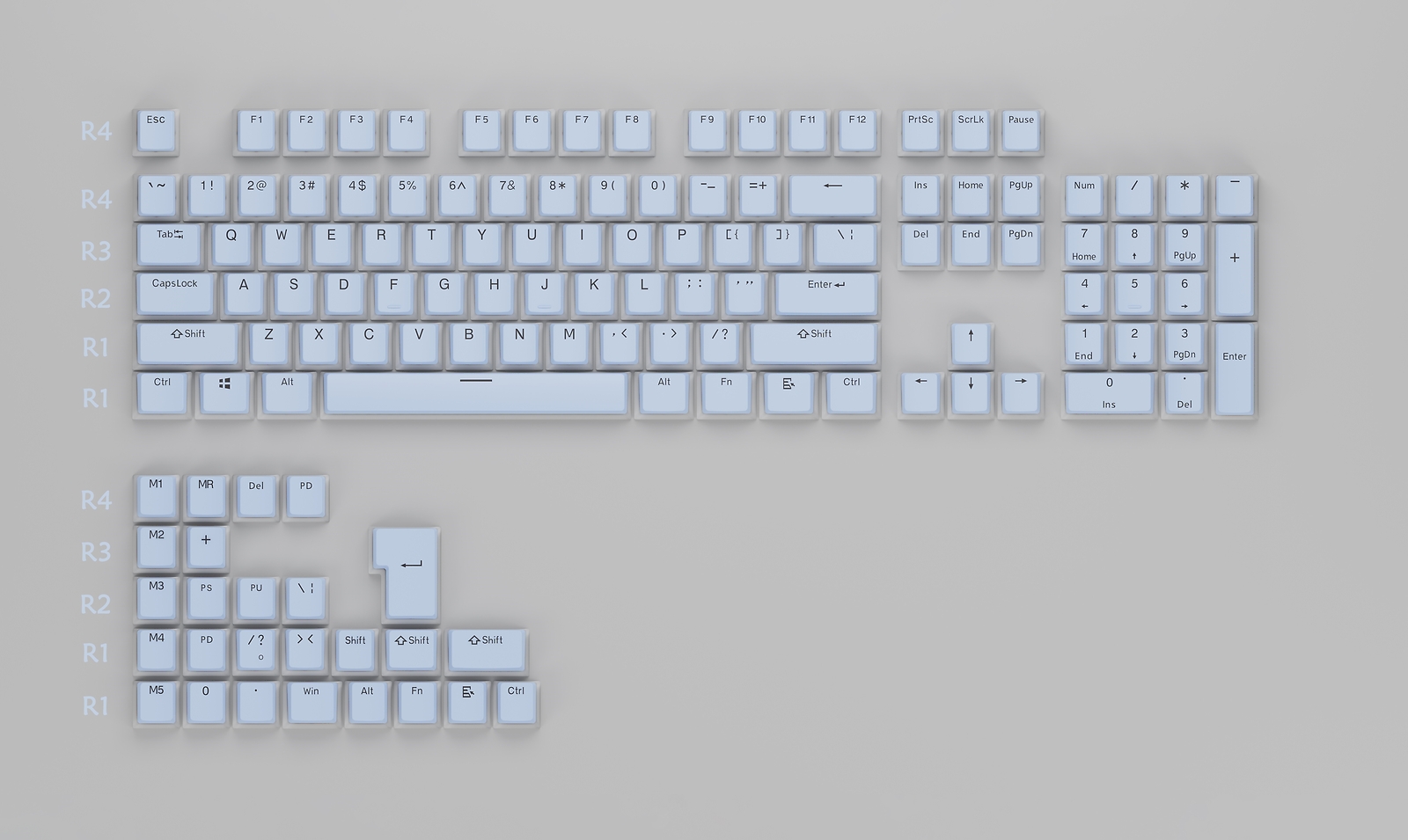 SET DI 130 TASTI PUDDING BLUE PBT OEM