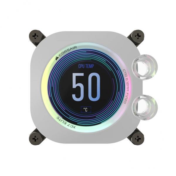 Corsair Hydro X CPU Waterblock XC7 RGB Elite LCD, Bianco - 1700 / AM4 / AM5