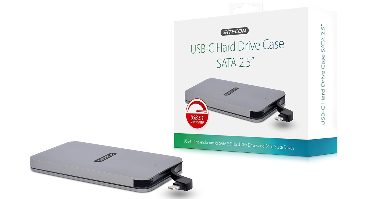 CUSTODIA HARD DRIVE USB-C CASE SATA 2.5" (MD-401) SITECOM COLORE ARGENTO
