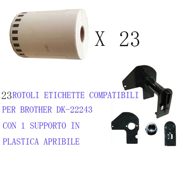 23 Etichette Adesivo Compatibile per Brother DK22243 102mm x 30.48m QL1050 1060N