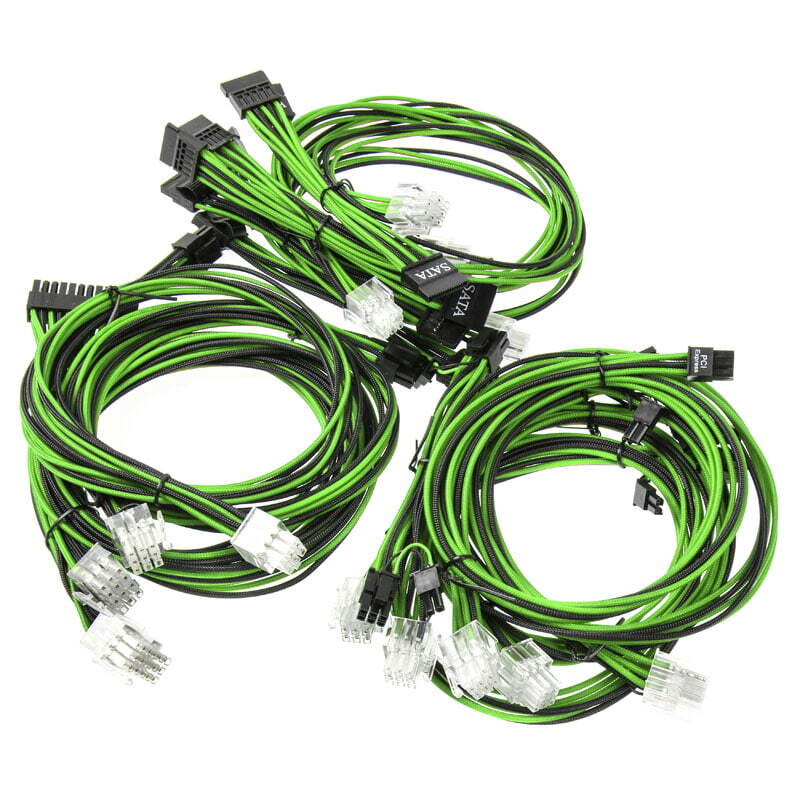 Super Flower Computer Sleeve Cable Kit nero/gruen SF-1000CS-BKGR