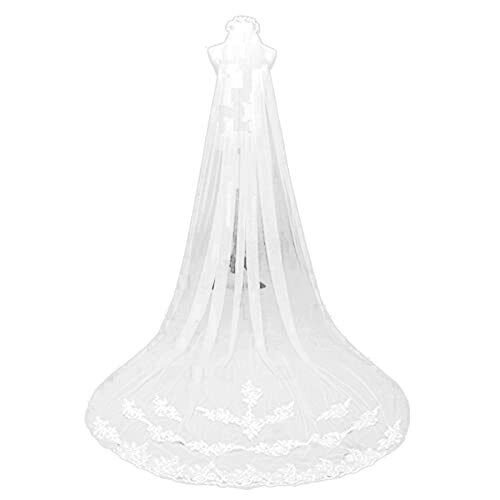 Velo da Sposa Lungo 3 Metri, Velo da Sposa in Tulle, Velo da Sposa (H7W)