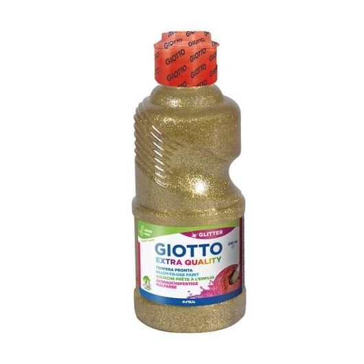 Tempera pronta Giotto glitter in flacone 250 ml oro glitterato F53120100