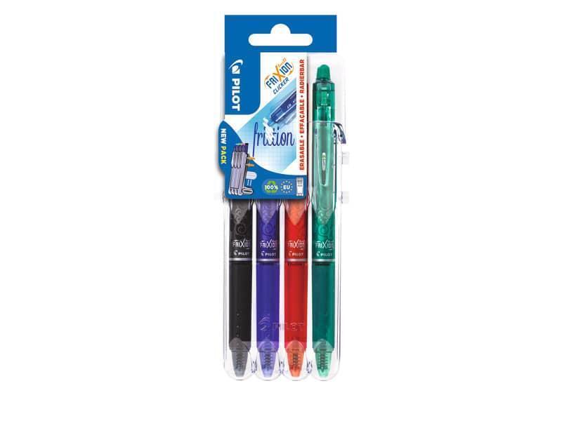 Penne a sfera cancellabili Pilot Frixion Ball Clicker 0,7 mm nero blu rosso verd
