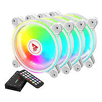 Savio fan-01 WHITE 4-pack 120mm ARGB fan including FAN-01 WHITE