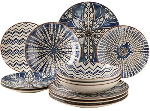 MÄSER 934017 Iberico Blue Servizio da tavola 12 pezzi per 4 persone in (U1E)