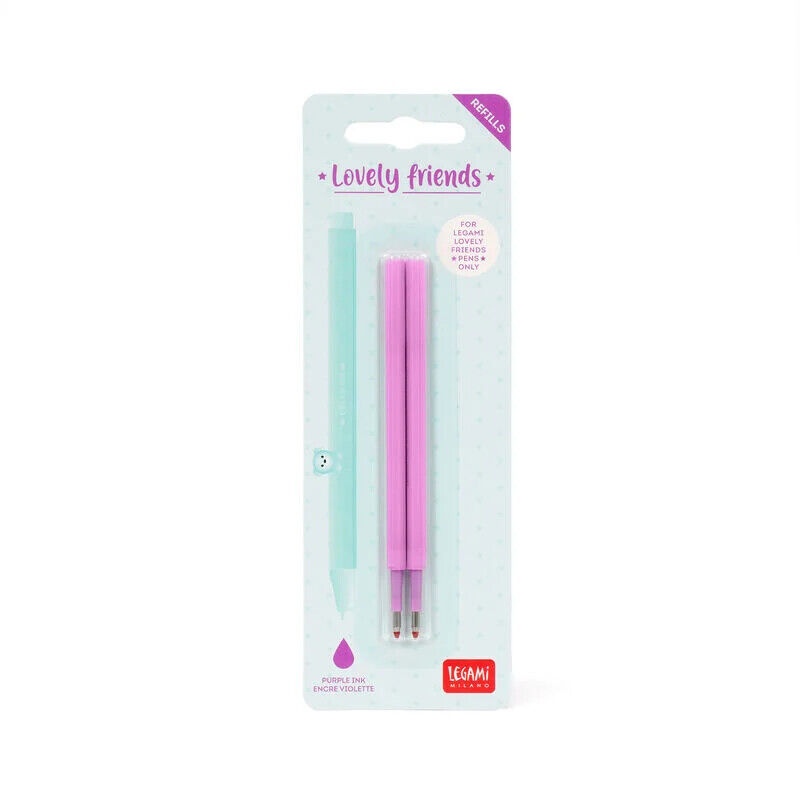 Legami Set di 2 Refill per Penna Gel - Lovely Friends - viola