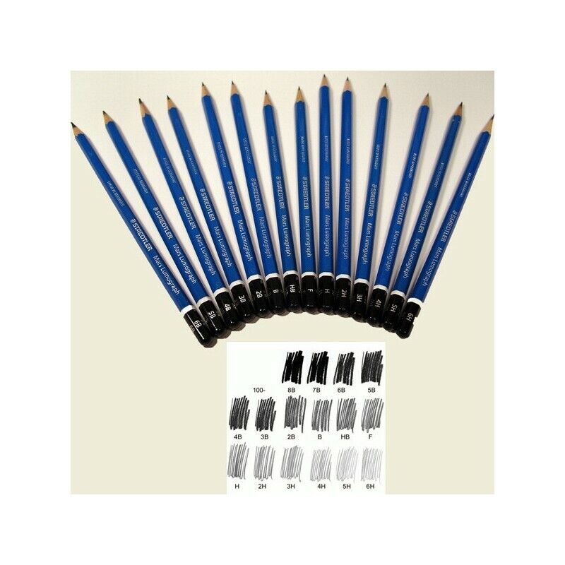 Matita GRAFITE MARS LUMOGRAPH 100-8B di ottima qualita' STAEDTLER (12 Pz)