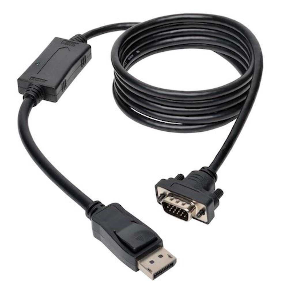 Eaton DisplayPort to VGA Active Cable Adapter, DP 1.2 with Latches, DP to HD15 (