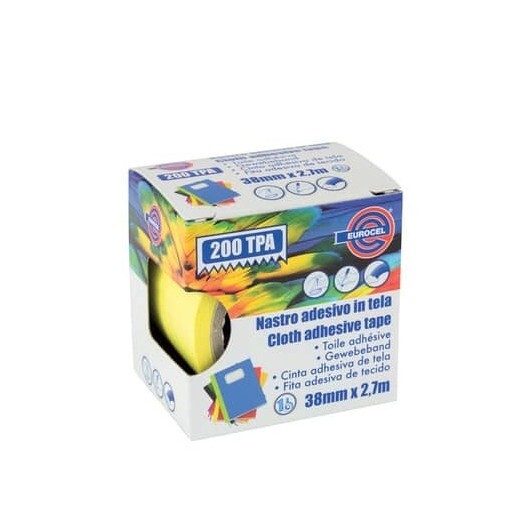 Nastro adesivo telato Eurocel formato 38x2,7 mt- colore giallo 16414314