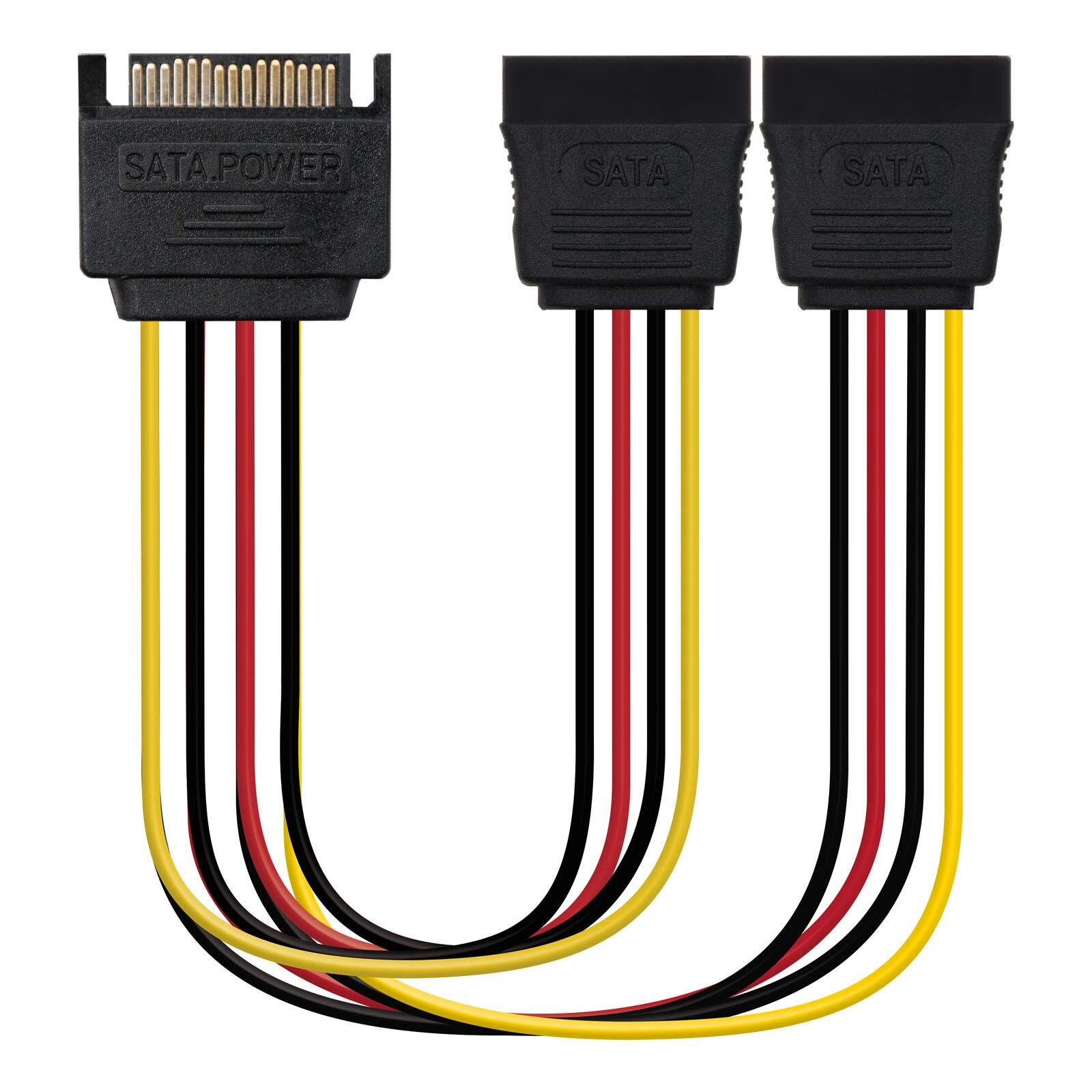 Nano Cable 10.19.0103 – Power Cable for SATA/M-2 x SATA/H, Male-2 x Female, Blac