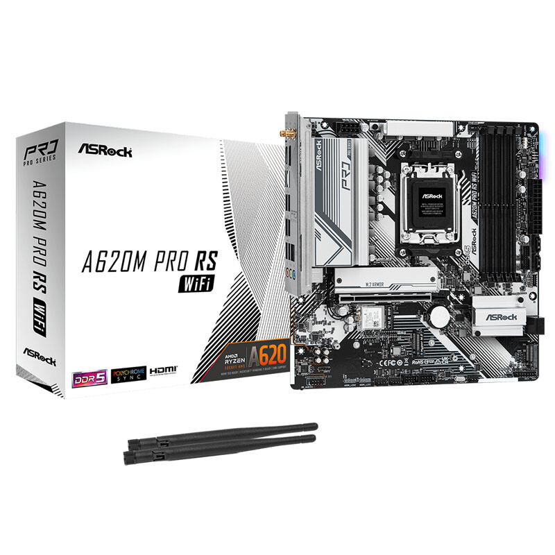 ASRock A620M Pro RS WiFi A620 Scheda madre 90-MXBLX0-A0UAYZ
