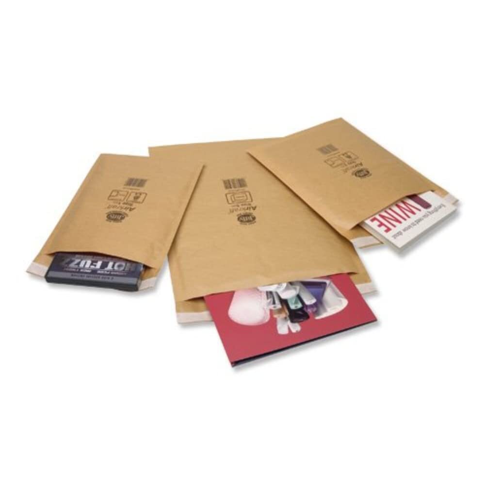 Jiffy Airkraft Lightweight Postal Bag for CD Box of 100 - Size 0, Gold, 140 x 19