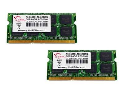 G.Skill 8GB DDR3-1066 SQ 8 GB 2 x 4 GB DDR3 1066 MHz 204-pin F3-8500CL7D-8GBSQ