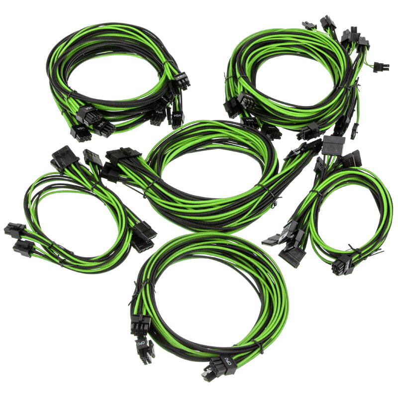 Super Flower Computer Sleeve Cable Kit Pro nero/gruen SF-CKP-BKGR