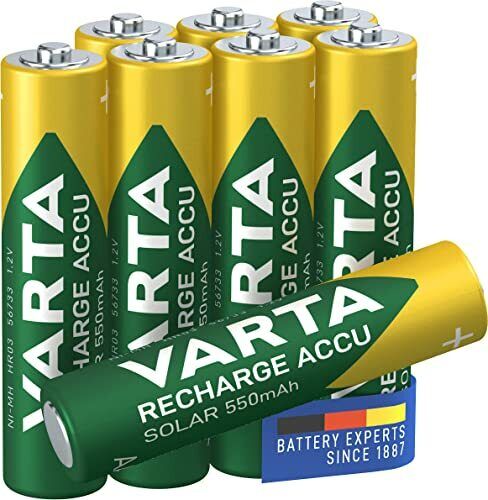 VARTA Batterie ricaricabili AAA Recharge Solar Micro Ni-Mh (550mAh, pacco (e6H)