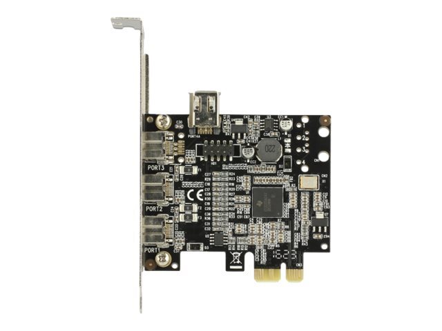 Delock 89864 PCIe IEEE 1394/Firewire Nero Grigio Cina Texas 89864