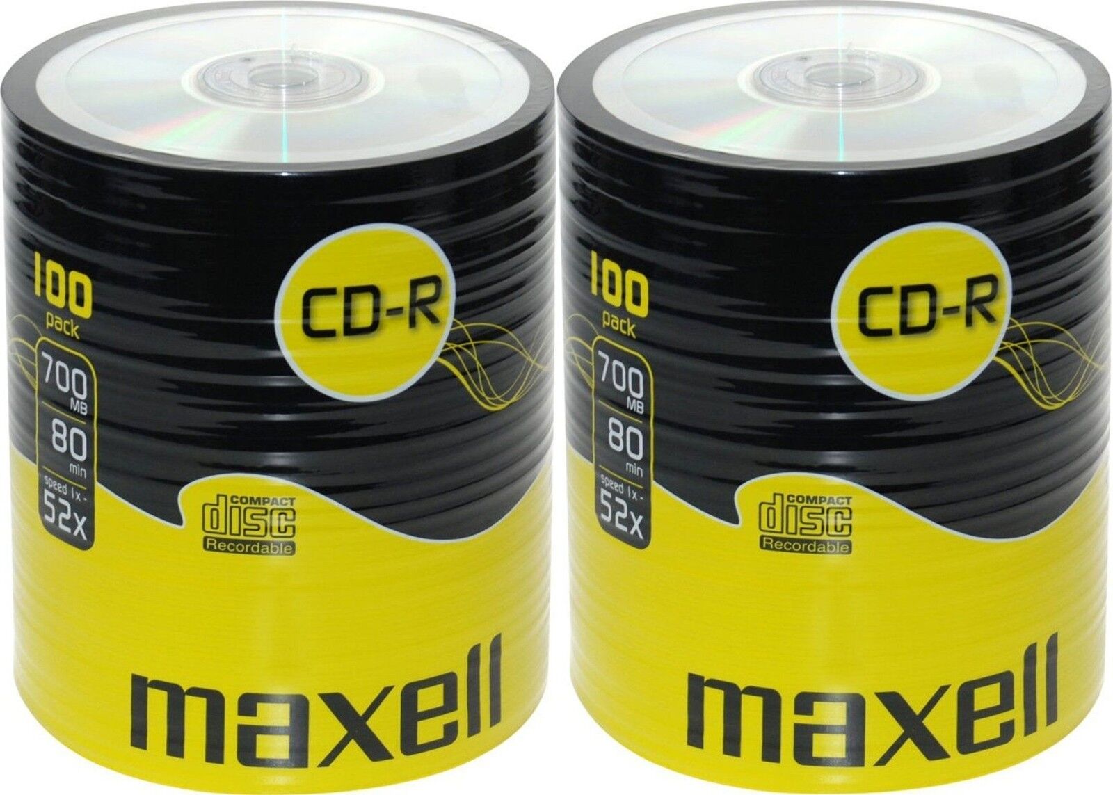 200 CD -R Maxell  vergini vuoti  STOCK shrink + 1 cd verbatim 700 mb 52x 624036